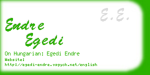 endre egedi business card